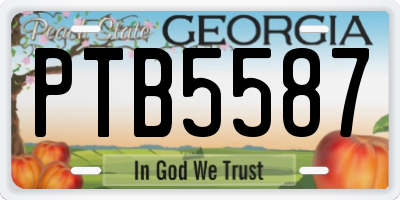 GA license plate PTB5587