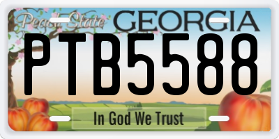 GA license plate PTB5588
