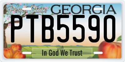 GA license plate PTB5590
