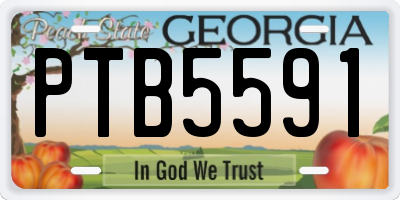 GA license plate PTB5591