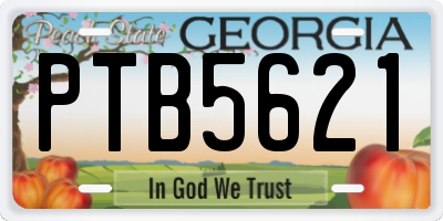 GA license plate PTB5621