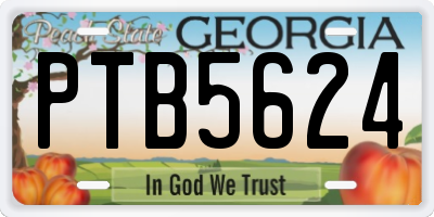 GA license plate PTB5624