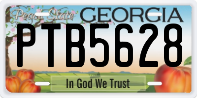 GA license plate PTB5628