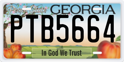 GA license plate PTB5664
