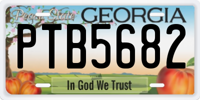 GA license plate PTB5682
