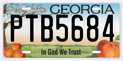 GA license plate PTB5684