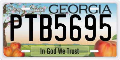 GA license plate PTB5695