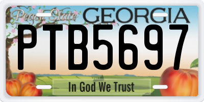 GA license plate PTB5697