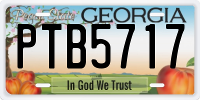 GA license plate PTB5717