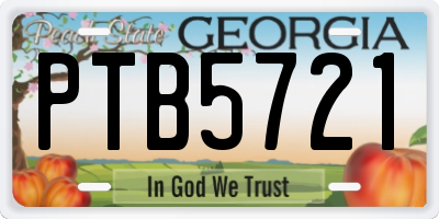 GA license plate PTB5721