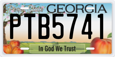 GA license plate PTB5741