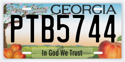GA license plate PTB5744