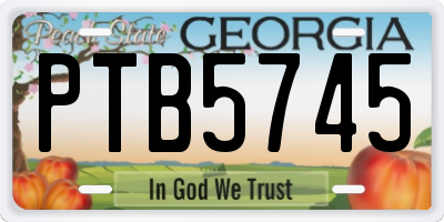 GA license plate PTB5745