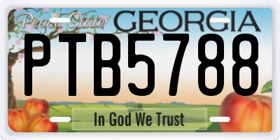 GA license plate PTB5788