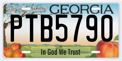 GA license plate PTB5790