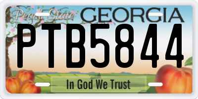GA license plate PTB5844