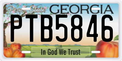 GA license plate PTB5846
