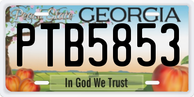 GA license plate PTB5853