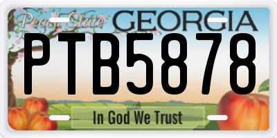 GA license plate PTB5878