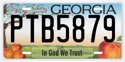 GA license plate PTB5879