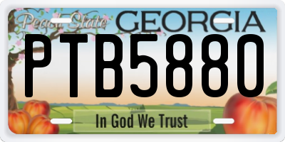 GA license plate PTB5880