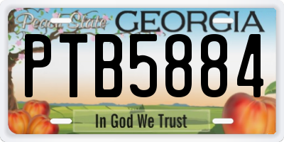 GA license plate PTB5884