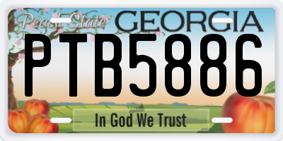 GA license plate PTB5886