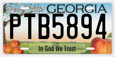 GA license plate PTB5894