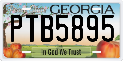 GA license plate PTB5895