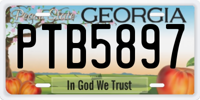 GA license plate PTB5897