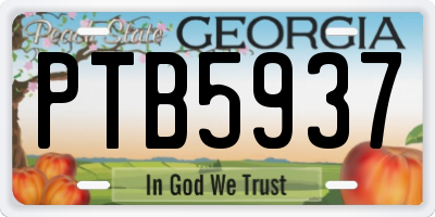 GA license plate PTB5937