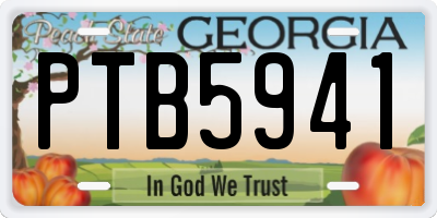 GA license plate PTB5941