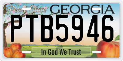 GA license plate PTB5946