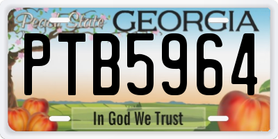GA license plate PTB5964