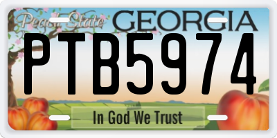 GA license plate PTB5974