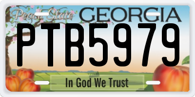 GA license plate PTB5979