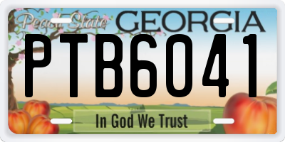GA license plate PTB6041