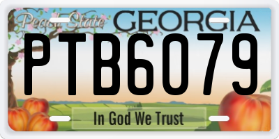 GA license plate PTB6079