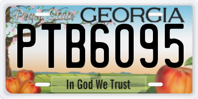 GA license plate PTB6095