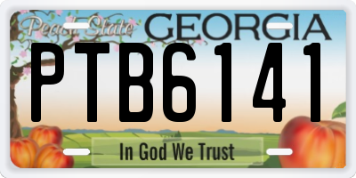 GA license plate PTB6141