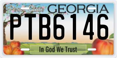 GA license plate PTB6146