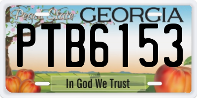 GA license plate PTB6153
