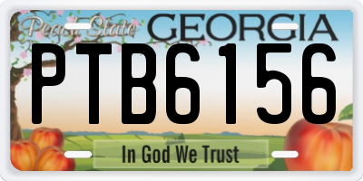 GA license plate PTB6156