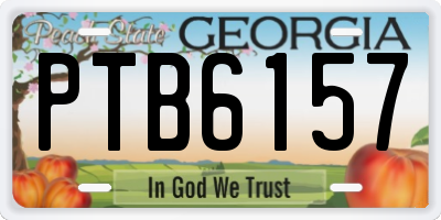 GA license plate PTB6157