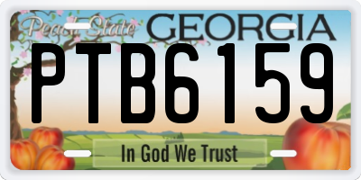GA license plate PTB6159