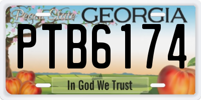 GA license plate PTB6174