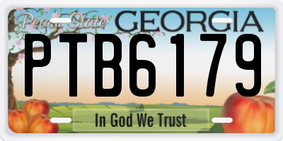 GA license plate PTB6179
