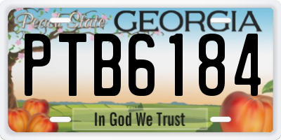 GA license plate PTB6184
