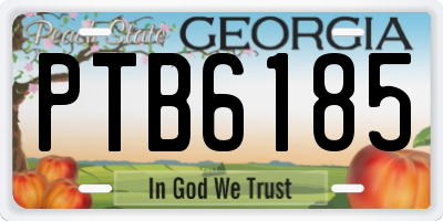 GA license plate PTB6185