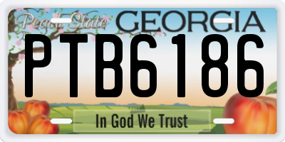 GA license plate PTB6186